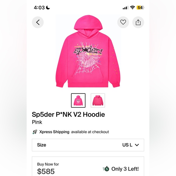 Sp5der P*nk V2 Hoodie
'Pink' - Size
US L M - Picture 8 of 11